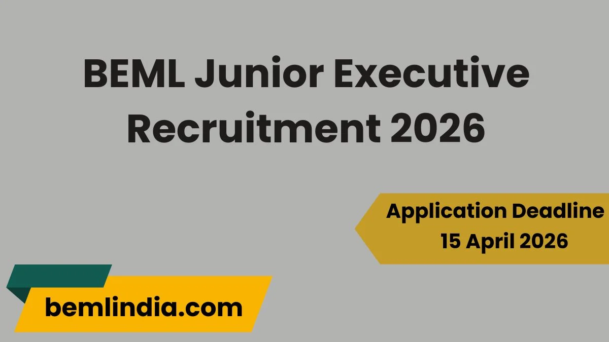 BEML Junior Executive Recruitment 2026