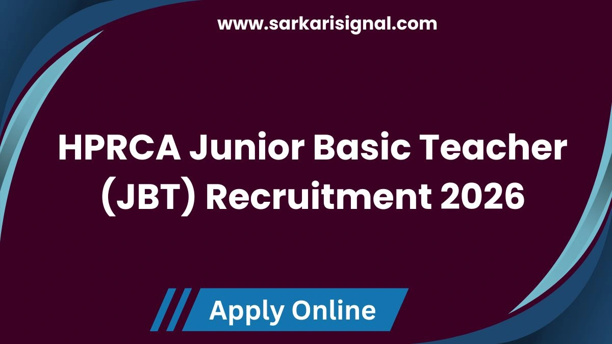 HPRCA Junior Basic Teacher (JBT) Recruitment 2026