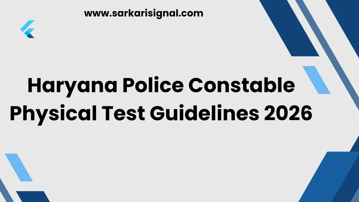 Haryana Police Constable Physical Test Guidelines 2026