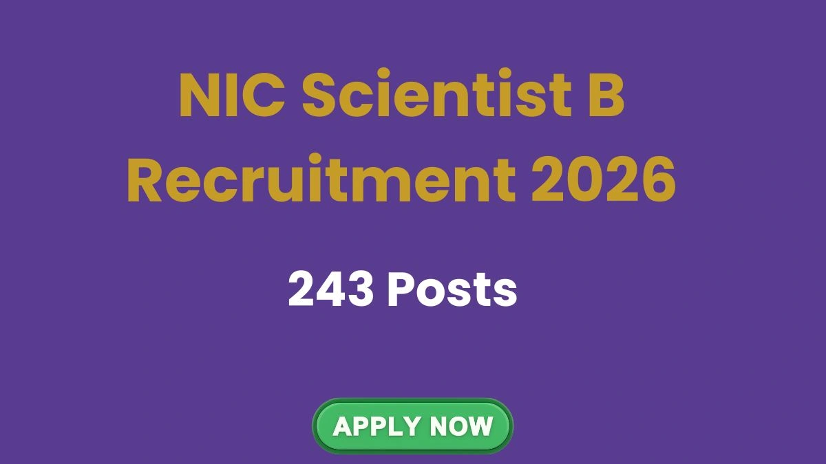 NIC Scientist B Recruitment 2026