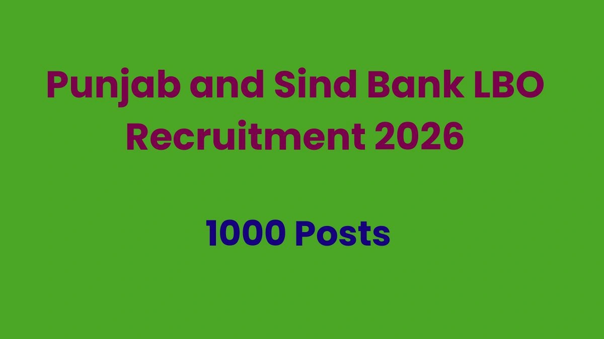 Punjab and Sind Bank LBO Recruitment 2026