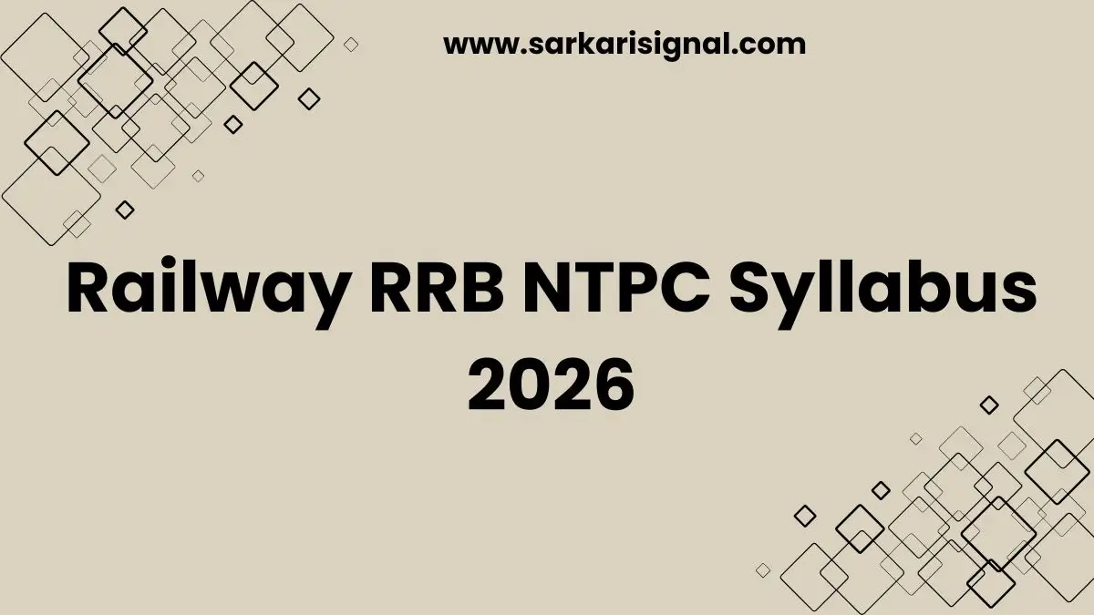 Railway RRB NTPC Syllabus 2026