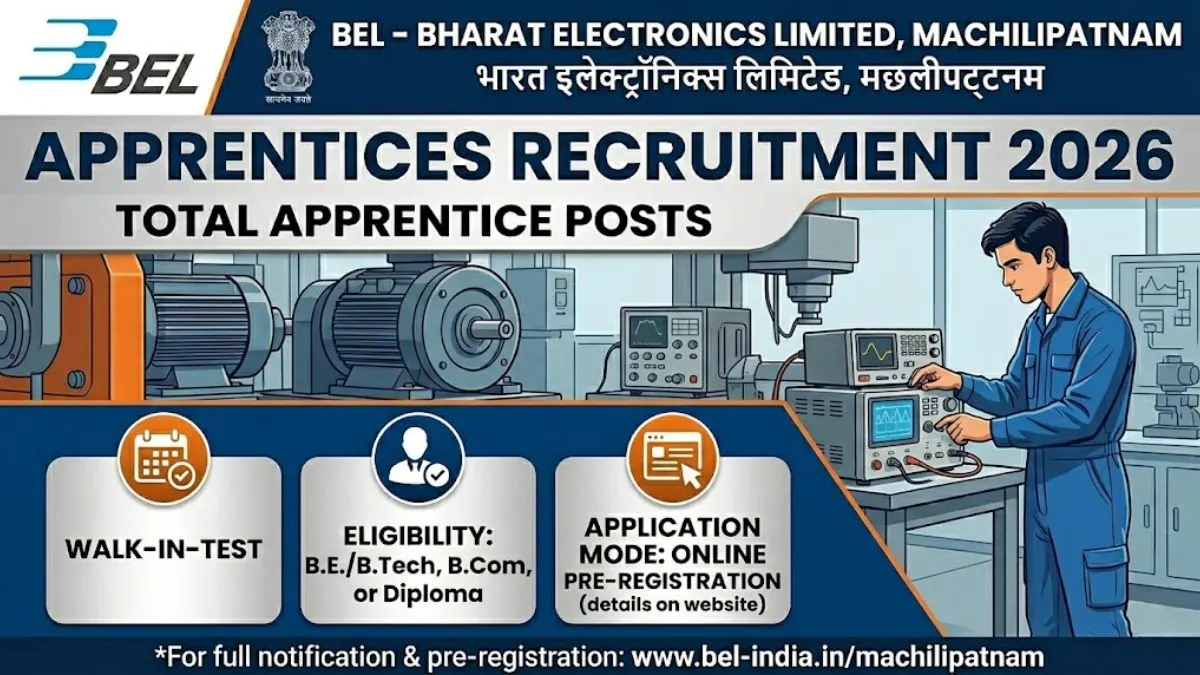 BEL Machilipatnam Apprentices Recruitment 2026