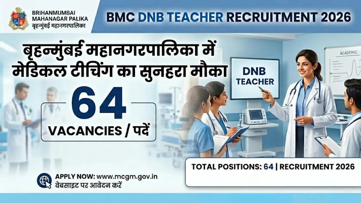 BMC DNB Teacher Recruitment 2026