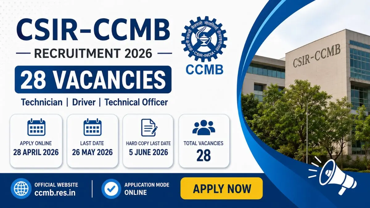 CSIR-CCMB Recruitment 2026
