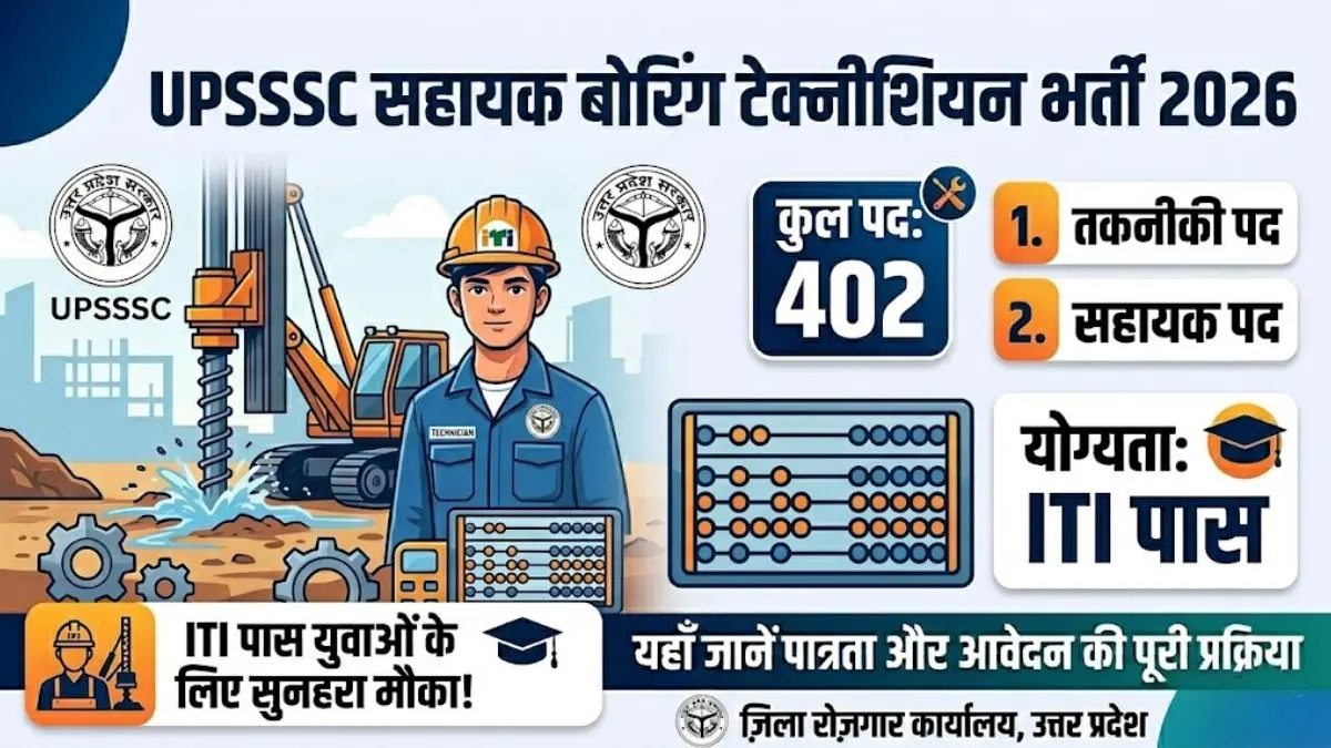 UPSSSC Assistant Boring Technician Recruitment 2026