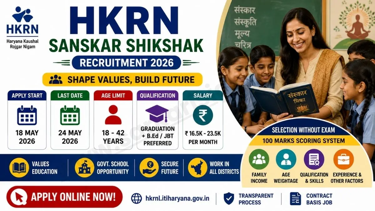 HKRN Sanskar Shikshak Recruitment 2026