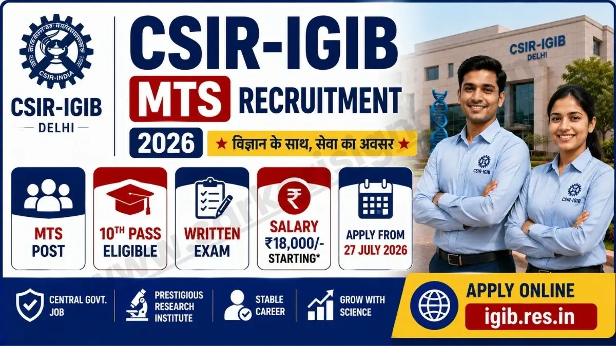 CSIR-IGIB Multi-Tasking Staff (MTS) 2026