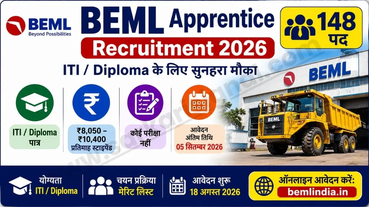BEML Apprentice Recruitment 2026