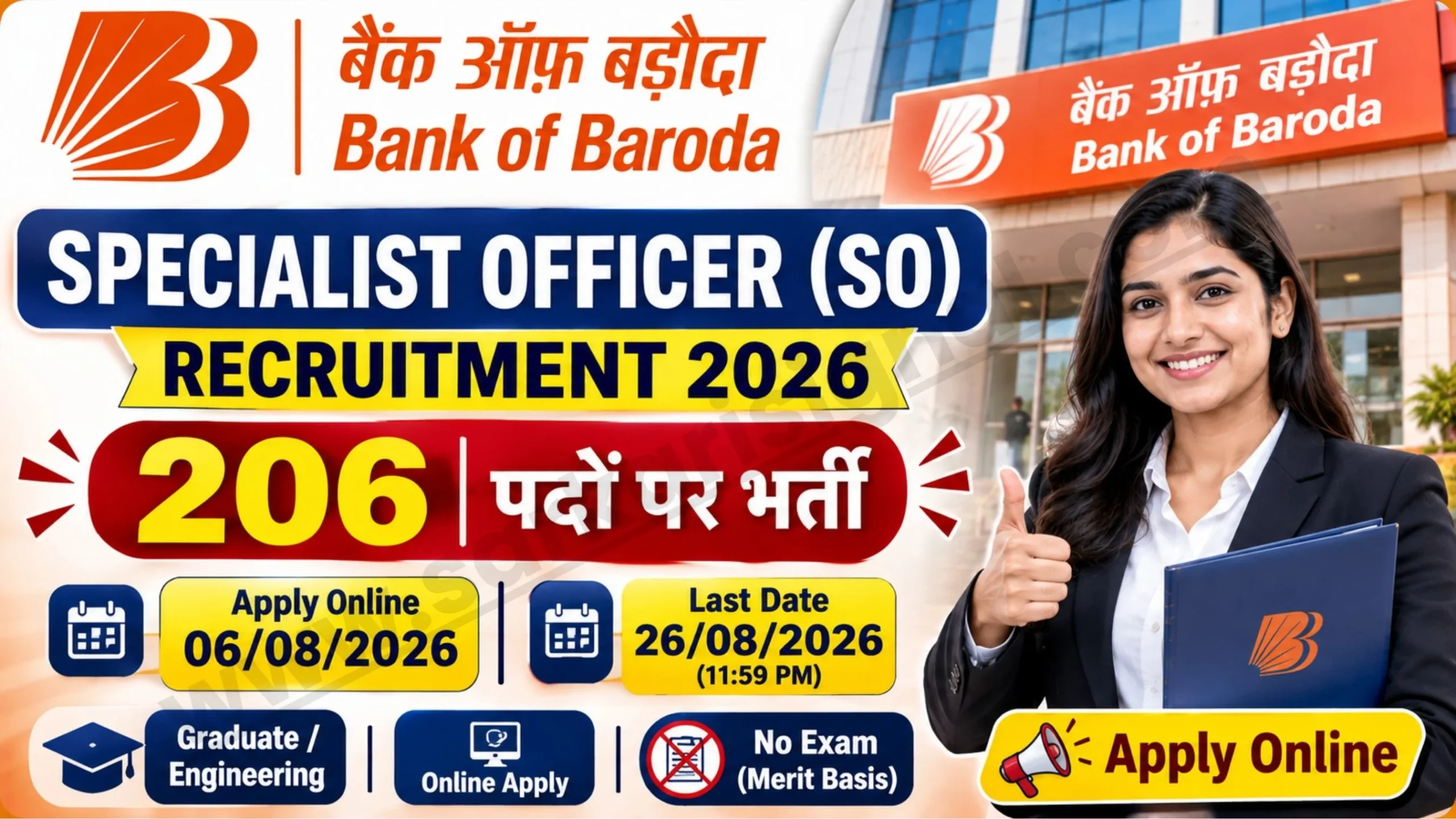 Bank of Baroda Specialist Officer Recruitment 2026