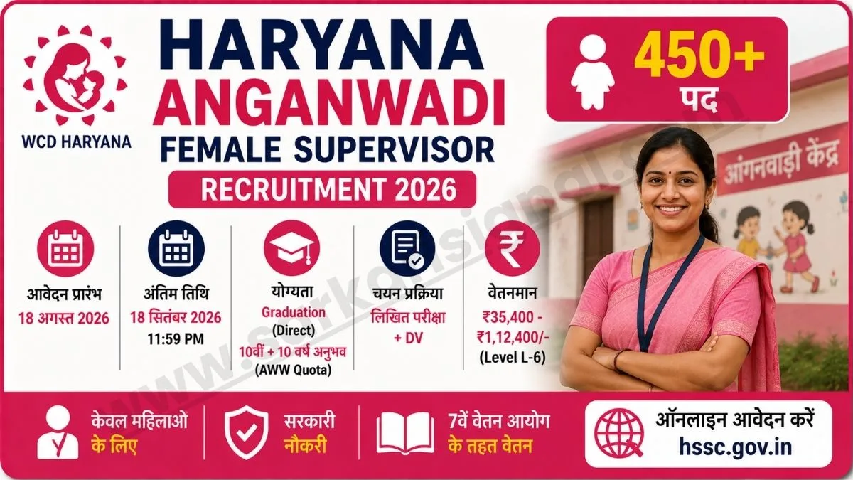Haryana Anganwadi Female Supervisor 2026