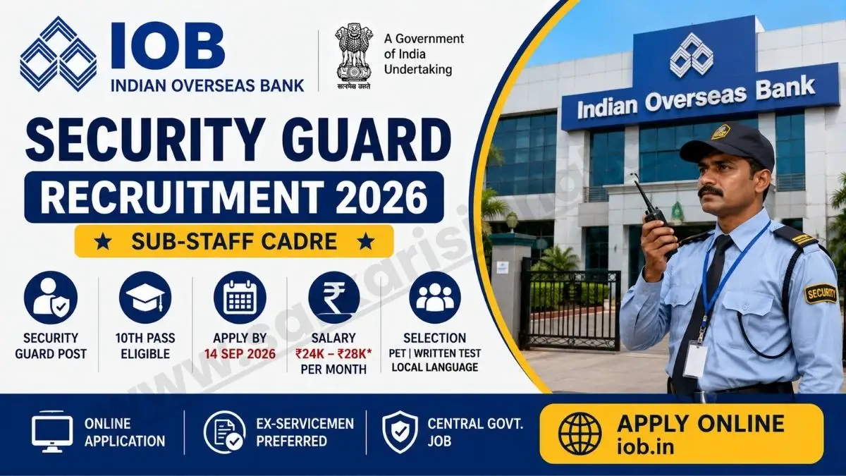 IOB Security Guard Recruitment 2026