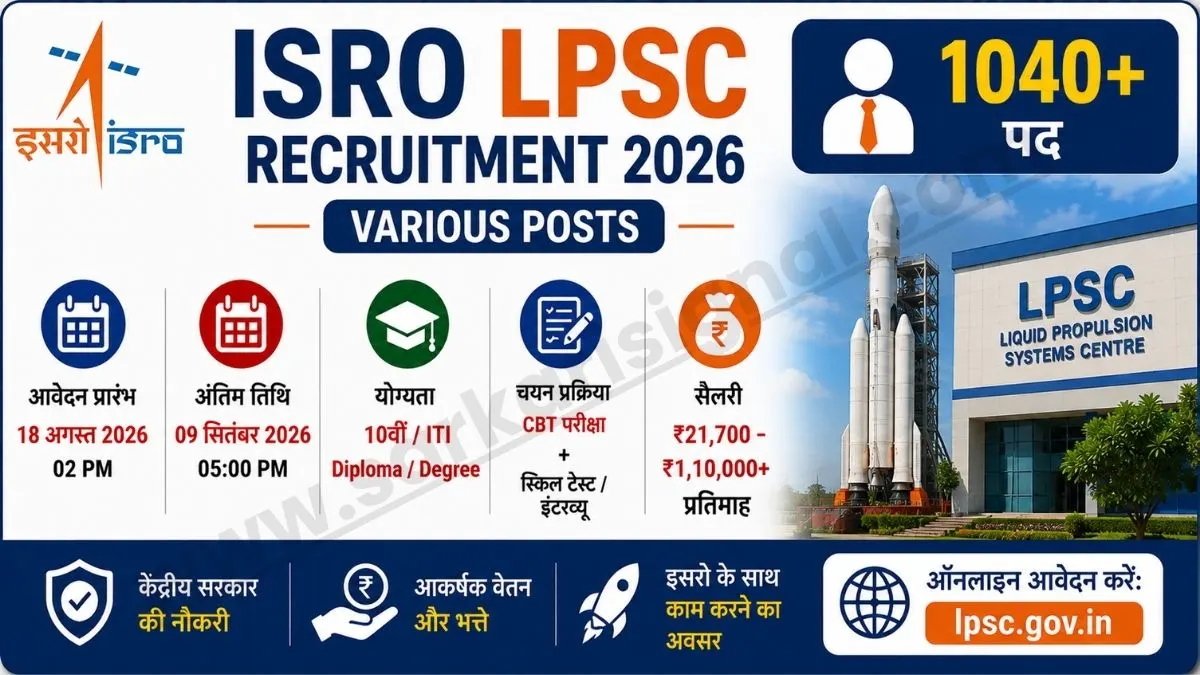 ISRO (LPSC) Various Posts Recruitment 2026