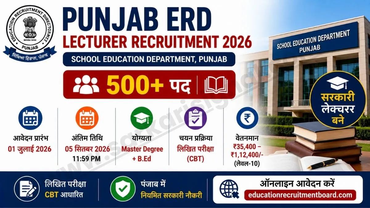 Punjab ERD Lecturer Recruitment 2026