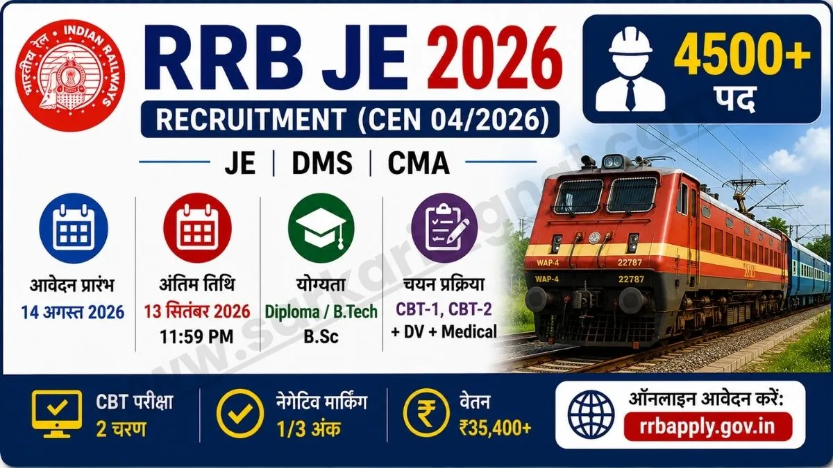 RRB JE Recruitment 2026