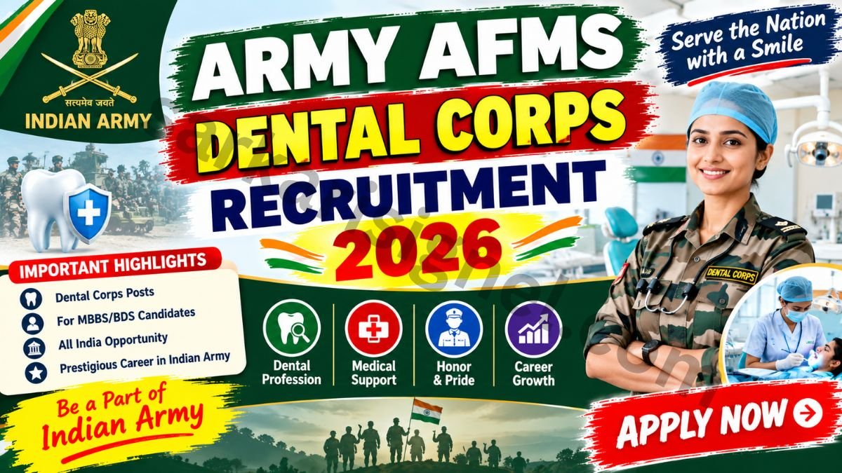 Army AFMS Dental Corps Recruitment 2026