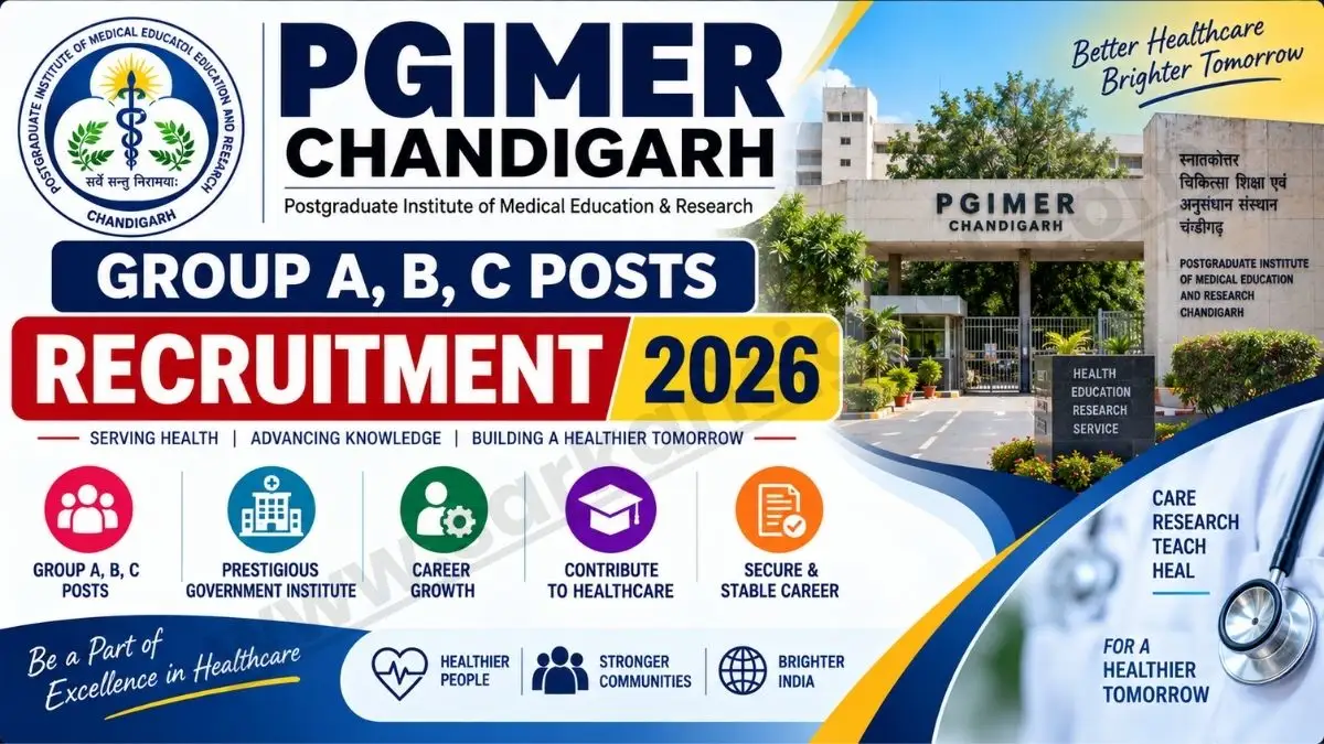 PGIMER Chandigarh Group A, B, C Posts Recruitment 2026
