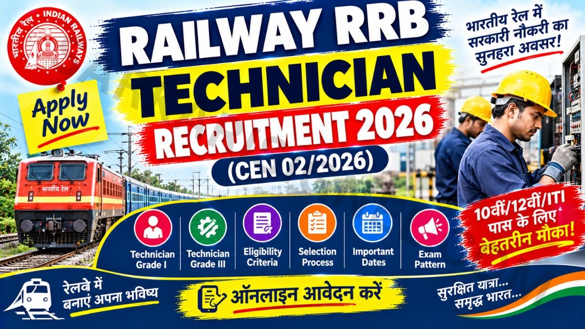 Railway RRB Technician Recruitment 2026 (CEN 022026)