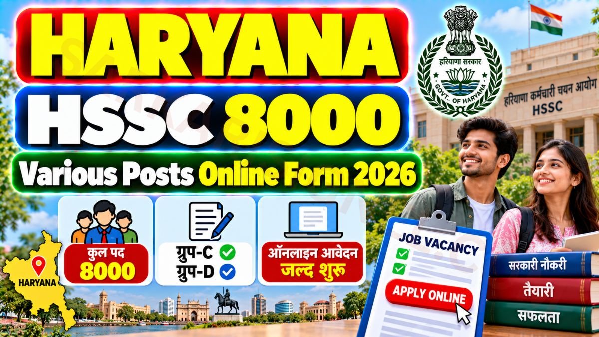 Haryana HSSC 8000 Various Posts Online Form 2026